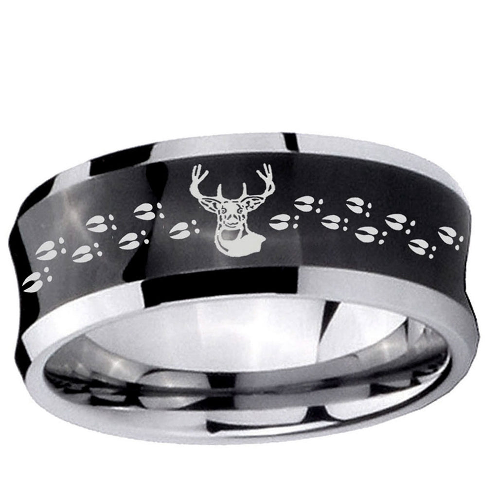 5MMDeer Antler Concave Black Tungsten Custom Ring for Men
