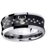 10mm Deer Antler Concave Black Tungsten Ring