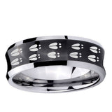 5, 8mm Deer Tracks Concave Black Tungsten Ring