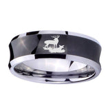 10mm-Deer-Hunting-Concave-Black-Tungsten-Carbide-Mens-Engagement-Band