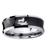 5, 8mm Deer Hunting Concave Black Tungsten Ring