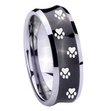 10mm-Paw-Print-Concave-Black-Tungsten-Carbide-Men's-Engagement-Ring