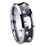 10mm-Bear-and-Paw-Concave-Black-Tungsten-Carbide-Mens-Promise-Ring