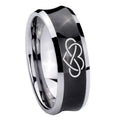 8MM Infinity Love Concave Black Tungsten Men's Promise Ring