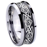 10mm-Celtic-Braided-Concave-Black-Tungsten-Carbide-Men's-Engagement-Band