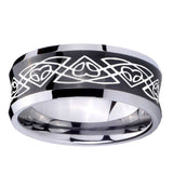 10mm-Celtic-Braided-Concave-Black-Tungsten-Carbide-Men's-Engagement-Band