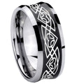 8MM Celtic Braided Concave Black Tungsten Custom Ring for Men
