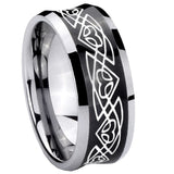10mm Celtic Braided Concave Black Tungsten Carbide Men's Engagement Band