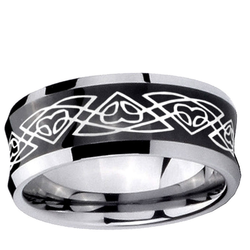 5MMCeltic Braided Concave Black Tungsten Custom Ring for Men