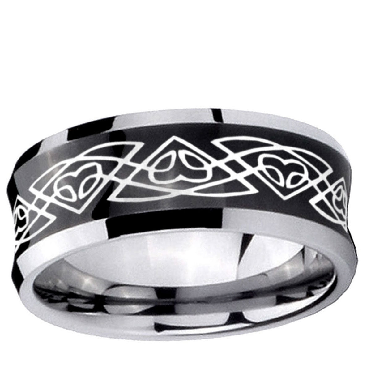 5MMCeltic Braided Concave Black Tungsten Custom Ring for Men