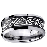 10mm Celtic Braided Concave Black Tungsten Ring