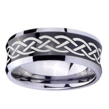 10mm-Celtic-Knot-Concave-Black-Tungsten-Carbide-Men's-Engagement-Band