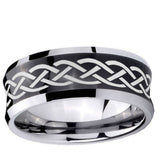 5, 8mm Celtic Knot Concave Black Tungsten Carbide Custom Ring for Men