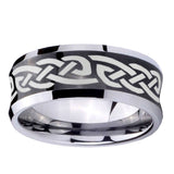 10mm-Celtic-Knot-Infinity-Love-Concave-Black-Tungsten-Carbide-Men's-Engagement-Band