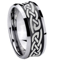 8MM Celtic Knot Infinity Love Concave Black Tungsten Ring