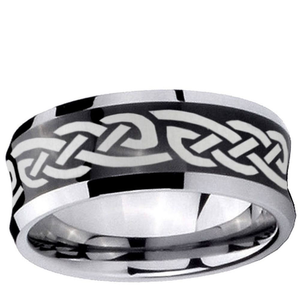 5MMCeltic Knot Infinity Love Concave Black Tungsten Ring