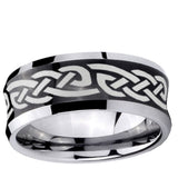 10mm Celtic Knot Infinity Love Concave Black Tungsten Ring