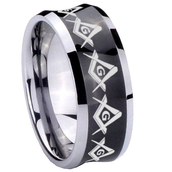 8mm-Masonic-Square-and-Compass-Concave-Black-Tungsten-Carbide-Custom-Ring-for-Men