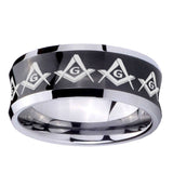 8mm-Masonic-Square-and-Compass-Concave-Black-Tungsten-Carbide-Custom-Ring-for-Men