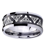 10mm-Celtic-Knot-Concave-Black-Tungsten-Carbide-Men's-Engagement-Band