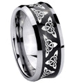 8MM Celtic Knot Concave Black Tungsten Custom Ring for Men