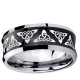 5, 8mm Celtic Knot Concave Black Tungsten Carbide Custom Ring for Men