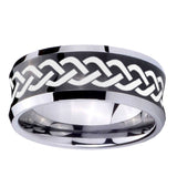 10mm-Laser-Celtic-Knot-Concave-Black-Tungsten-Carbide-Men's-Engagement-Band