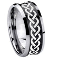 10mm Laser Celtic Knot Concave Black Tungsten Carbide Men's Engagement Band