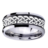 10mm-Celtic-Knot-Love-Concave-Black-Tungsten-Carbide-Men's-Engagement-Band