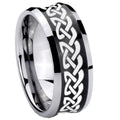 8MM Celtic Knot Love Concave Black Tungsten Custom Ring for Men