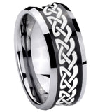 10mm Celtic Knot Love Concave Black Tungsten Carbide Men's Engagement Band