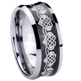 10mm-Celtic-Knot-Heart-Concave-Black-Tungsten-Carbide-Men's-Engagement-Band