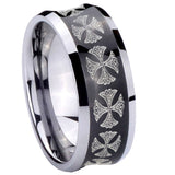 10mm-Medieval-Cross-Concave-Black-Tungsten-Carbide-Men's-Engagement-Band