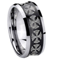 8MM Medieval Cross Concave Black Tungsten Custom Ring for Men
