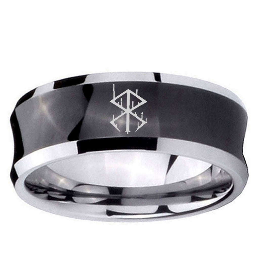 5MMStigma Sangrando Berserk Inspired Concave Black Unique Men Wedding Ring