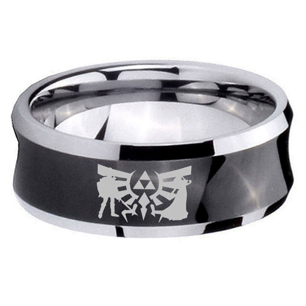 5MMZelda Link Concave Black Unique Men Wedding Ring