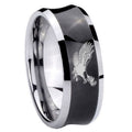 8MM Flying American Eagle Concave Black Unique Men Wedding Ring