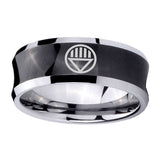 5, 8mm Black Lantern Concave Black Mens Wedding Bands Carbon Fiber