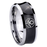 8mm Gray Lantern Concave Black Forever Wedding Rings