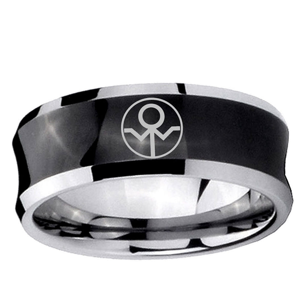 5MMGray Lantern Concave Black Forever Wedding Rings