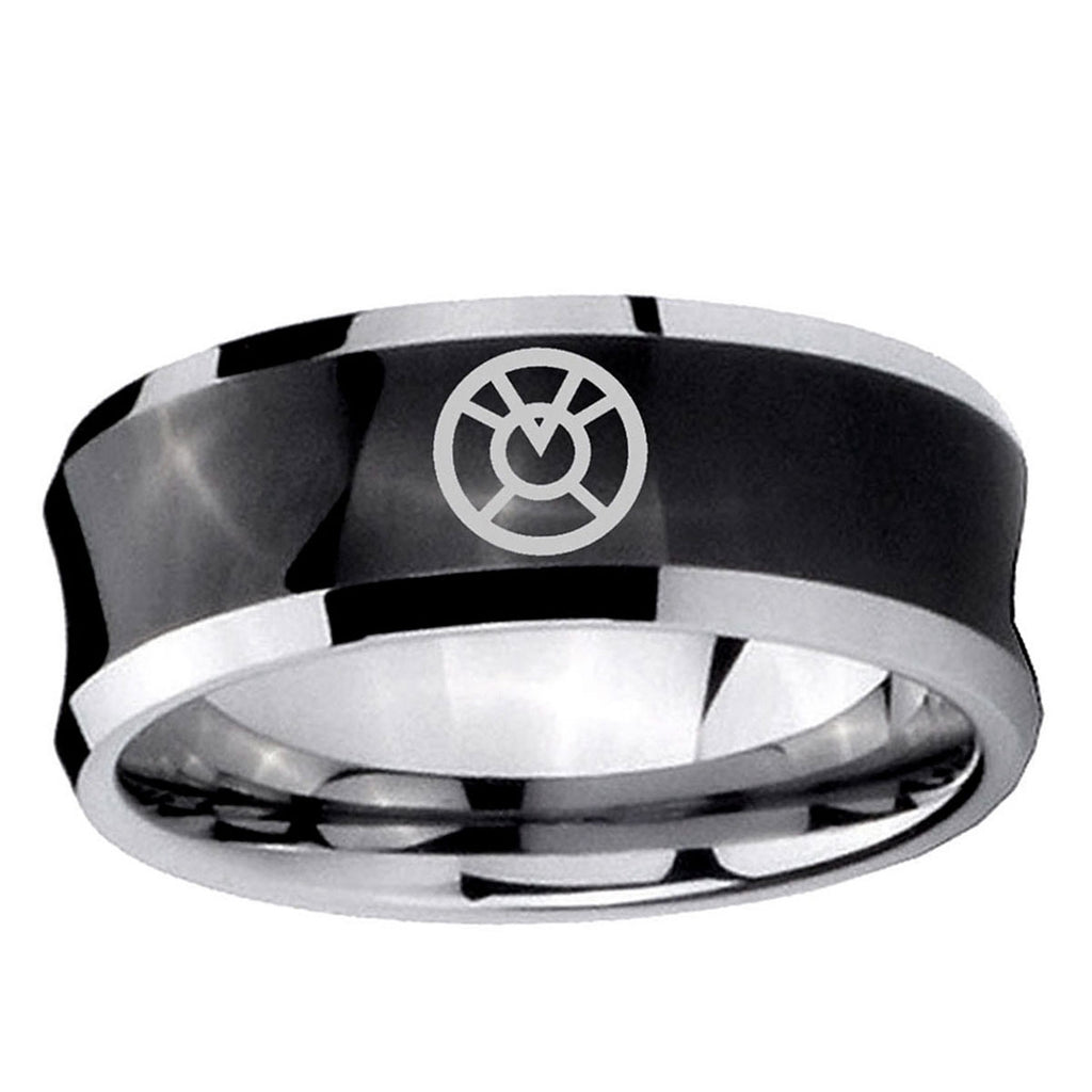 5MMOrange lantern Concave Black Unique Men Wedding Ring