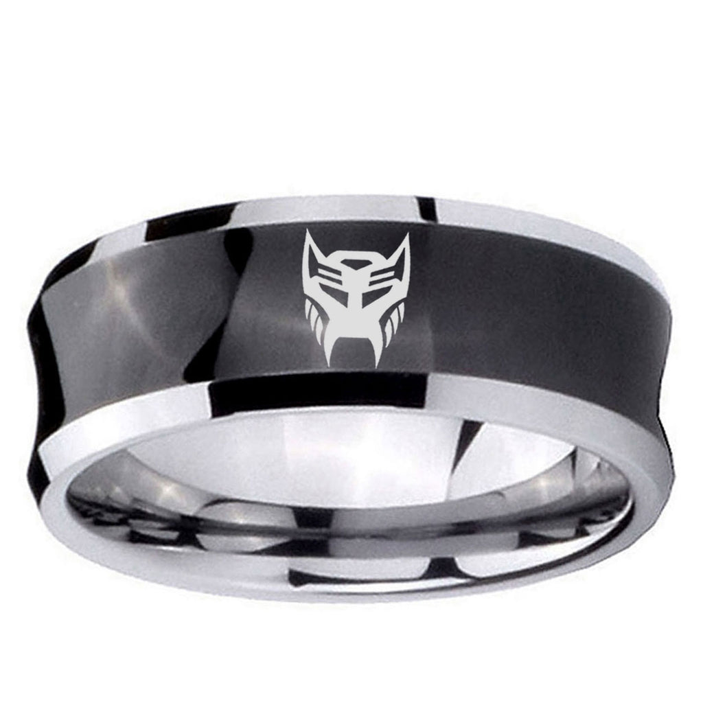 5MMTransformers Insignias Concave Black Unique Men Wedding Ring