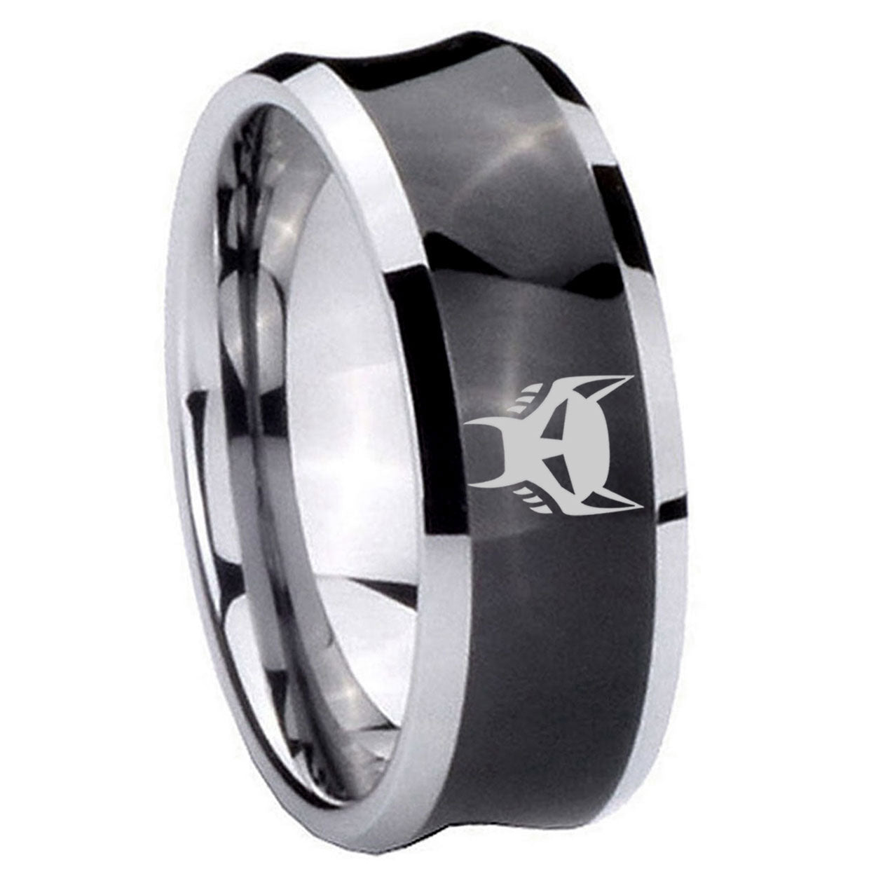 8MM Transformers Maximal Concave Black Unique Men Wedding Ring