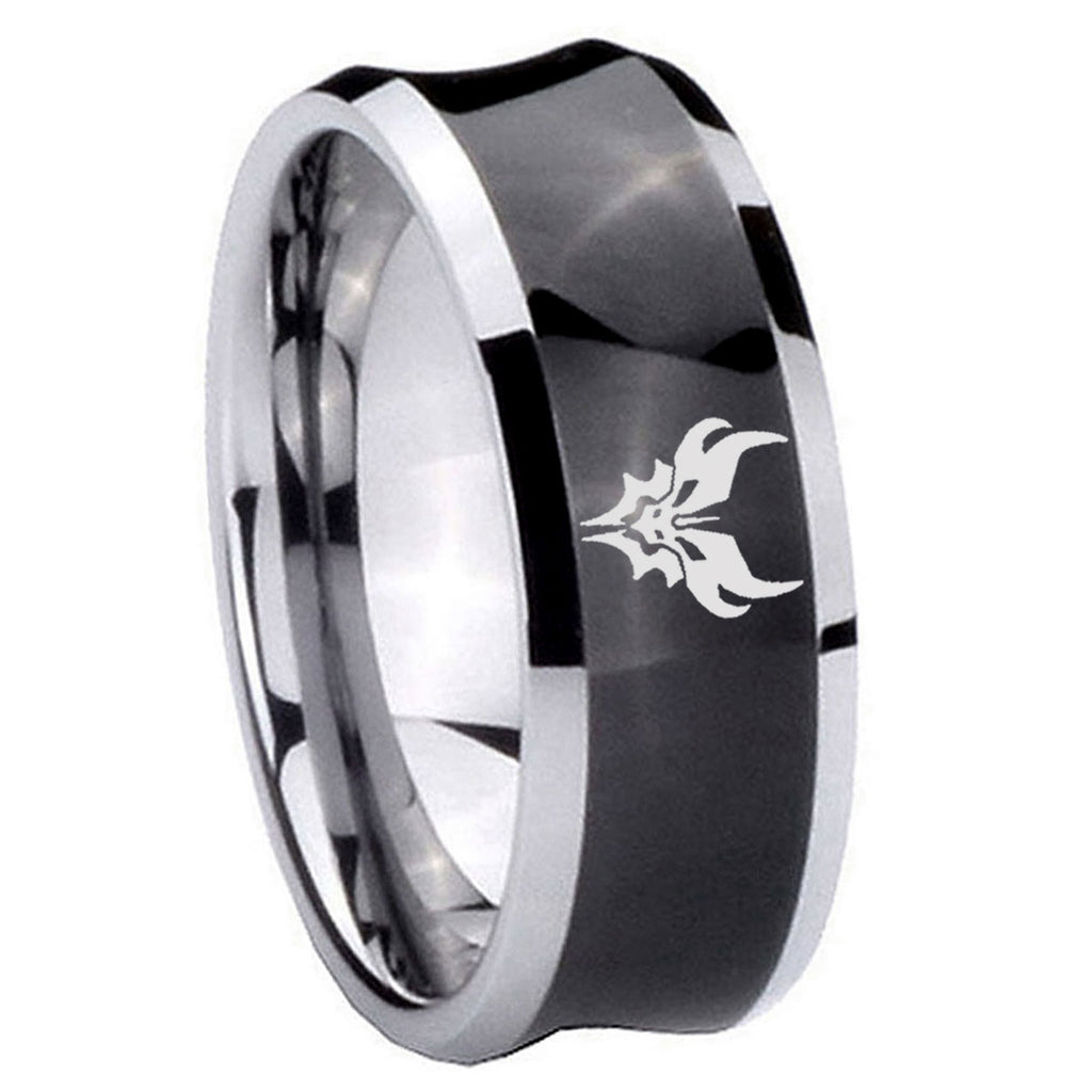 8MM Transformers Shatterback Concave Black Unique Men Wedding Ring