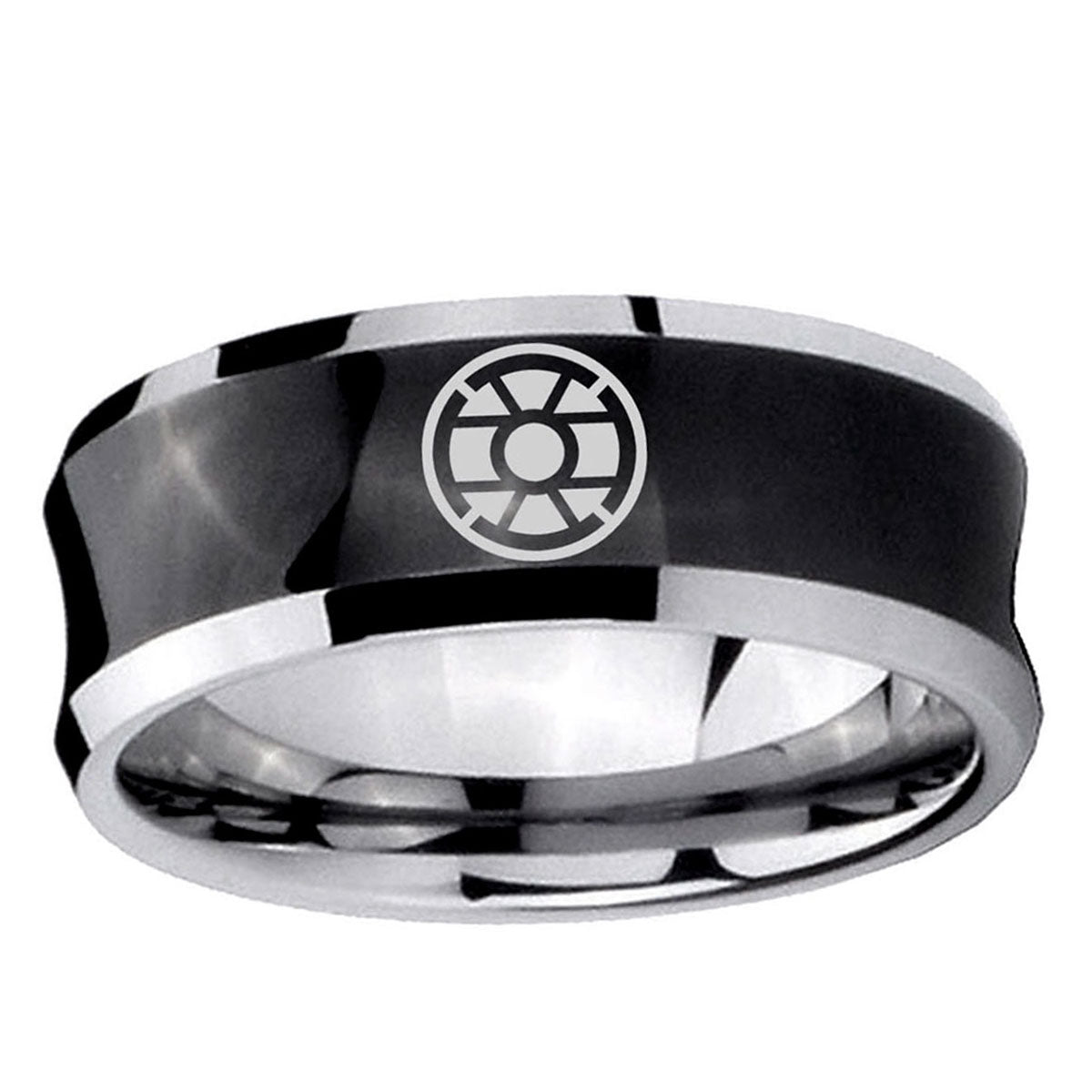5MMGold Lantern Concave Black Unique Men Wedding Ring