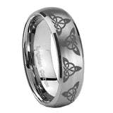 8mm-Celtic-Triangles-Dome-Brushed-Tungsten-Carbide-Mens-Promise-Ring