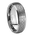 10mm Celtic Knot Dome Brushed Tungsten Carbide Mens Promise Ring
