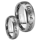 10mm-I-Love-You-Forever-and-ever-Dome-Brushed-Tungsten-Men's-Wedding-Band