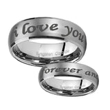10mm-I-Love-You-Forever-and-ever-Dome-Brushed-Tungsten-Men's-Wedding-Band
