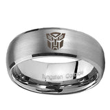 10mm-Transformers-Autobot-Dome-Brushed-Tungsten-Carbide-Mens-Ring-Engraved